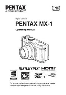 Pentax MX 1 manual. Camera Instructions.